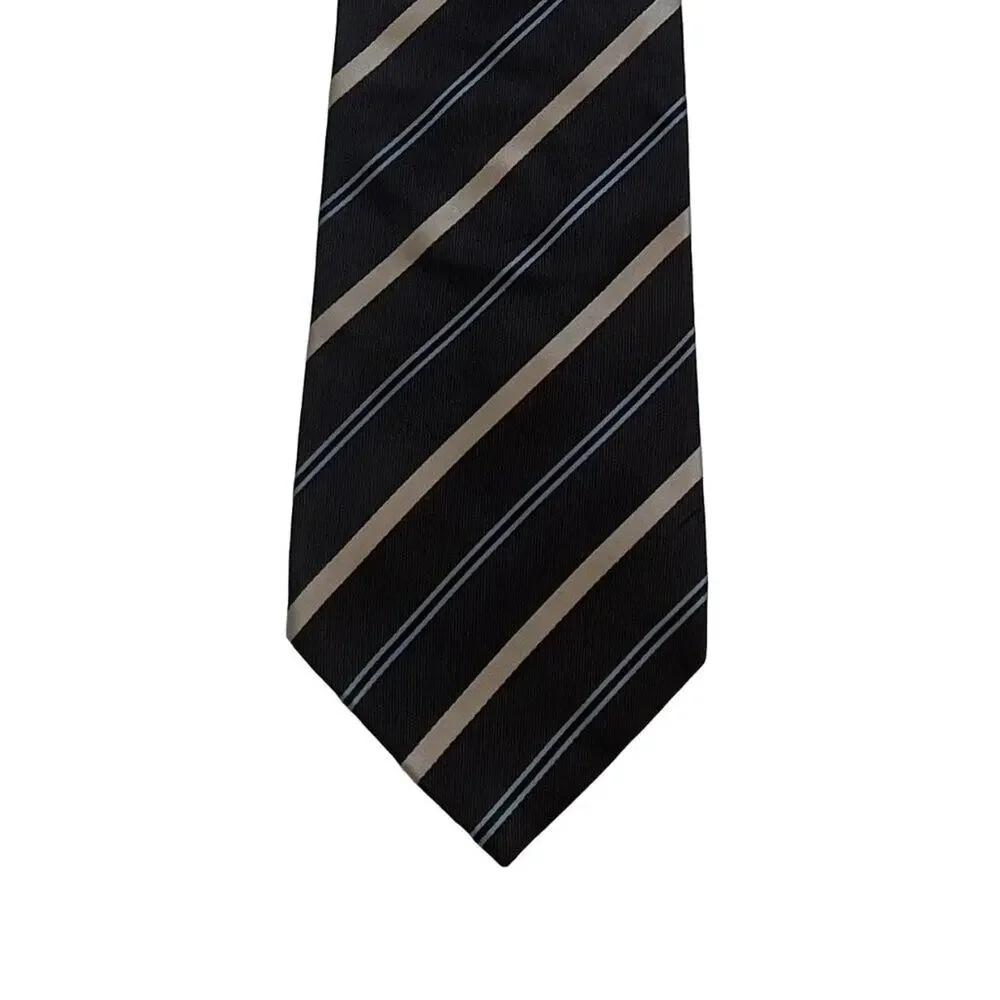 Banana Republic Brown Striped Silk Tie, Classic, Preppy, 57.5